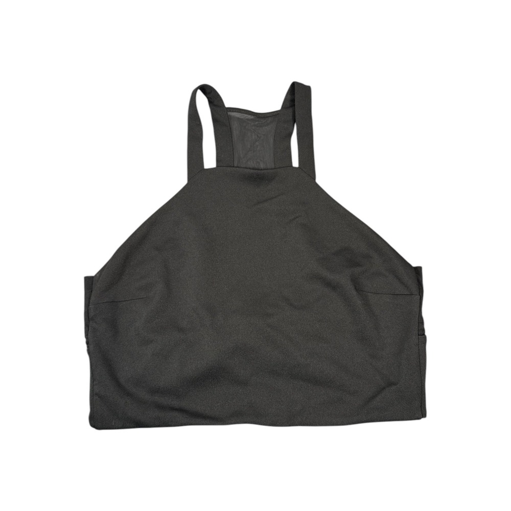 Express Womens‎ Black High Neck Mesh Racerback Crop Top Large